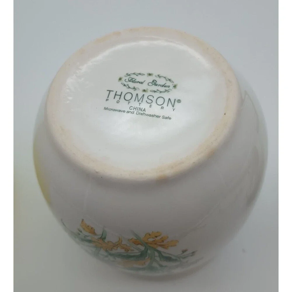 Thomson Floral Garden Small Canister Botanical Flowers Damaged